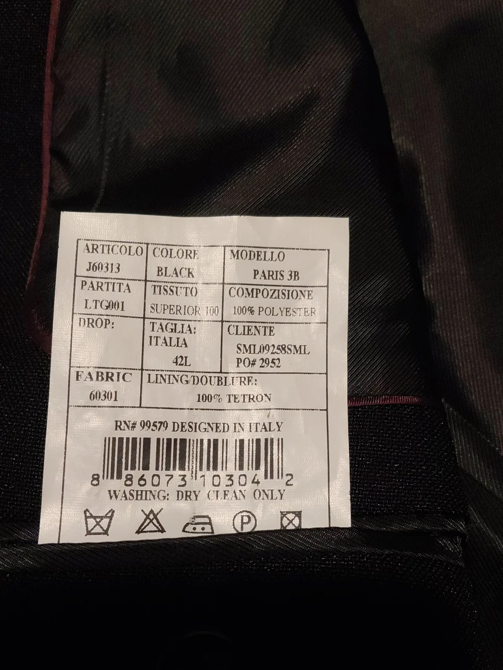 Bolzano Black Men's 3 Button Suit Jacket with Silver Buttons